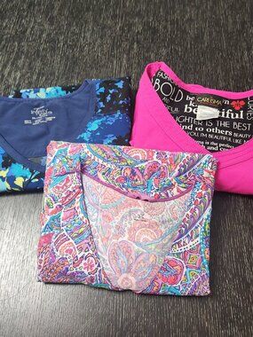 Lot of 3 ladies medical scrub tops size 3X